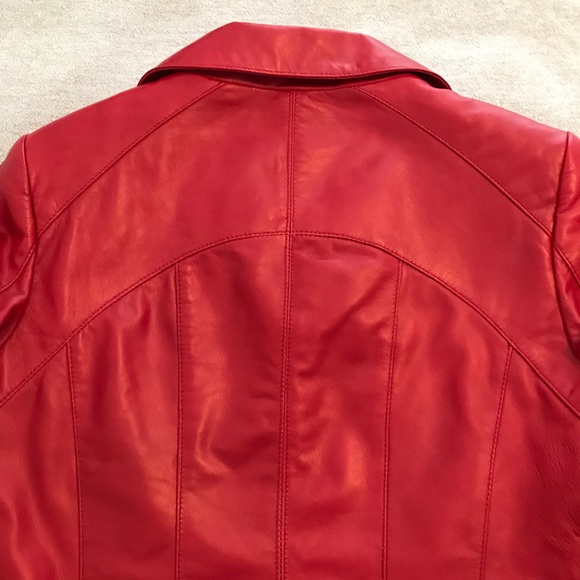 Danier | Red Italian Leather Jacket  XS ~ NWOT - Picture 3 of 15